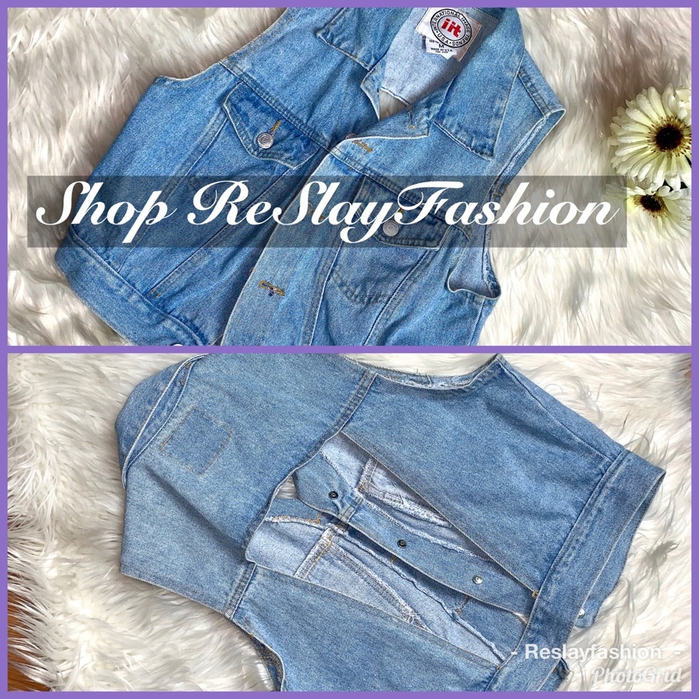 🌻 International Image Trends Blue Jean Vest (M)🌻